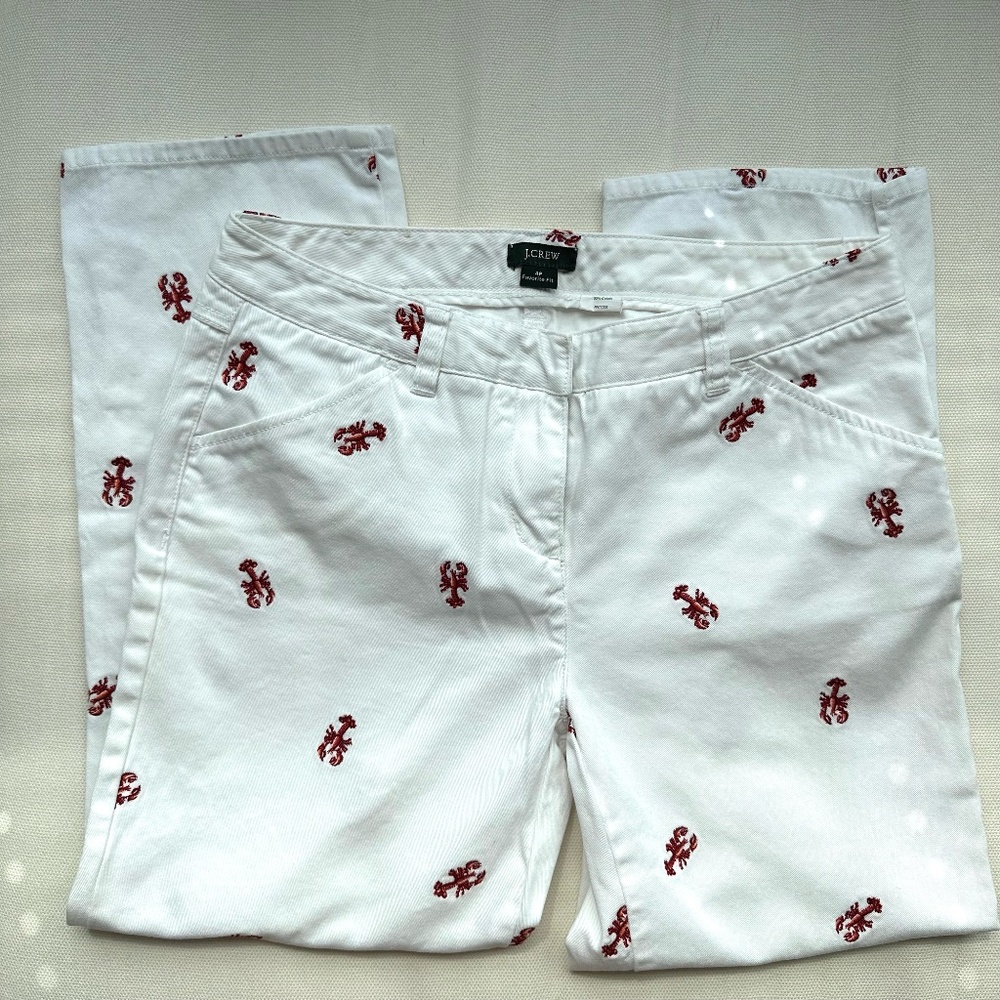 J. Crew | Lobster Print Favorite Fit Ankle Crop